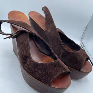 Michael Kors Suede Platform Wedge Sandals – Size 9.5M